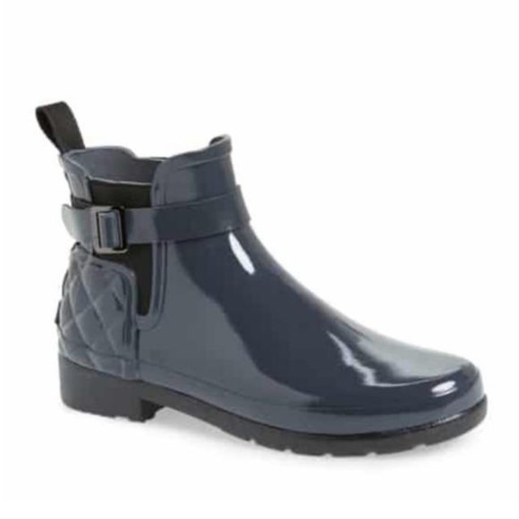 Hunter Shoes - NEW Hunter Refined Quilted Gloss Chelsea Boots